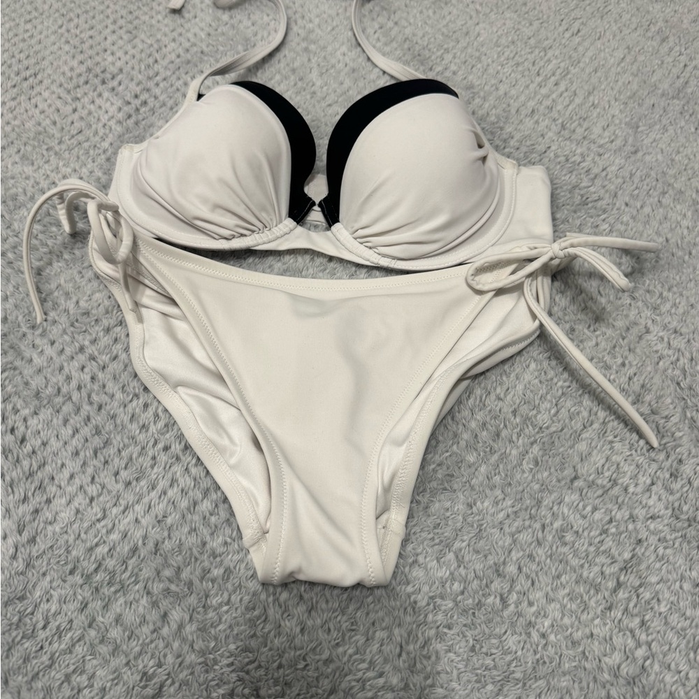 Victoria's Secret White Bikini with Black Accents